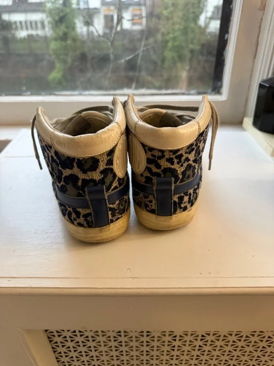 RARE Golden Goose Leopard Print High-Top Sneakers - Picture 4 of 8